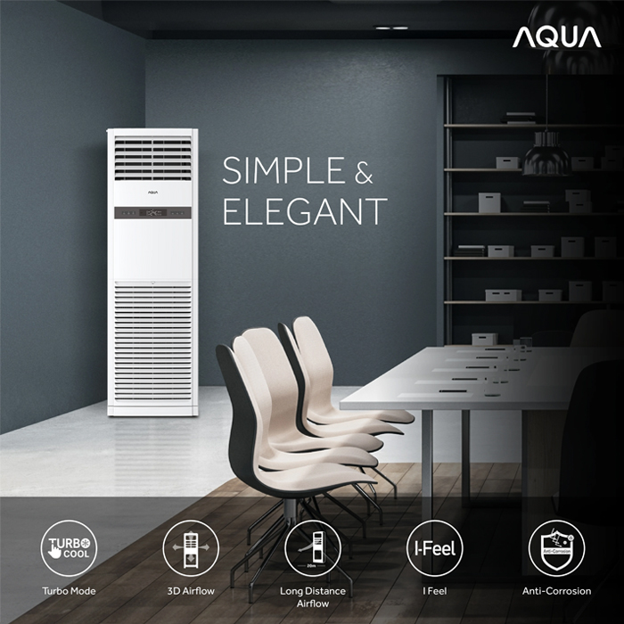 Aqua AC Floor Standing Standard 3 PK Turbo Cool - AQA-FLOU30